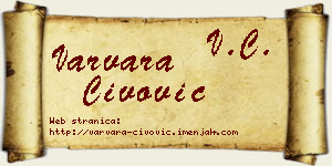 Varvara Čivović vizit kartica